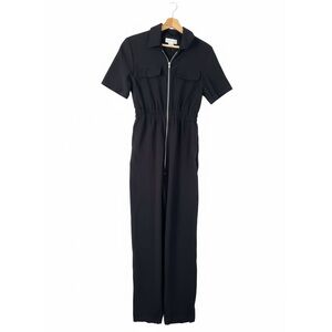 Black Zip Front Utility Jumpsuit | Women’s Size Medium | Minimalist Workwear